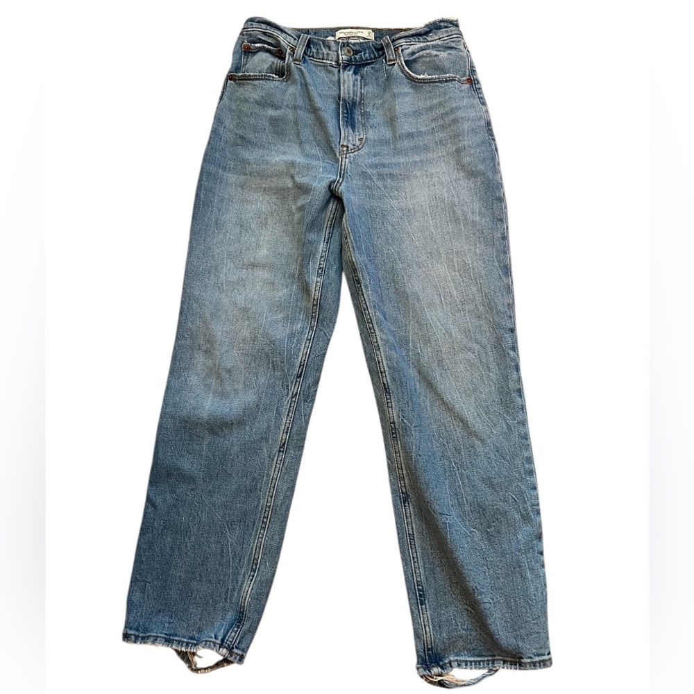 ABERCROMBIE & FITCH The Ankle Straight Ultra High Rise Jeans Distressed Size 8 - Picture 11 of 11